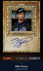 25 Topps Bunt DIGITAL Legends Gold Framed Signature ICONIC Mike Piazza