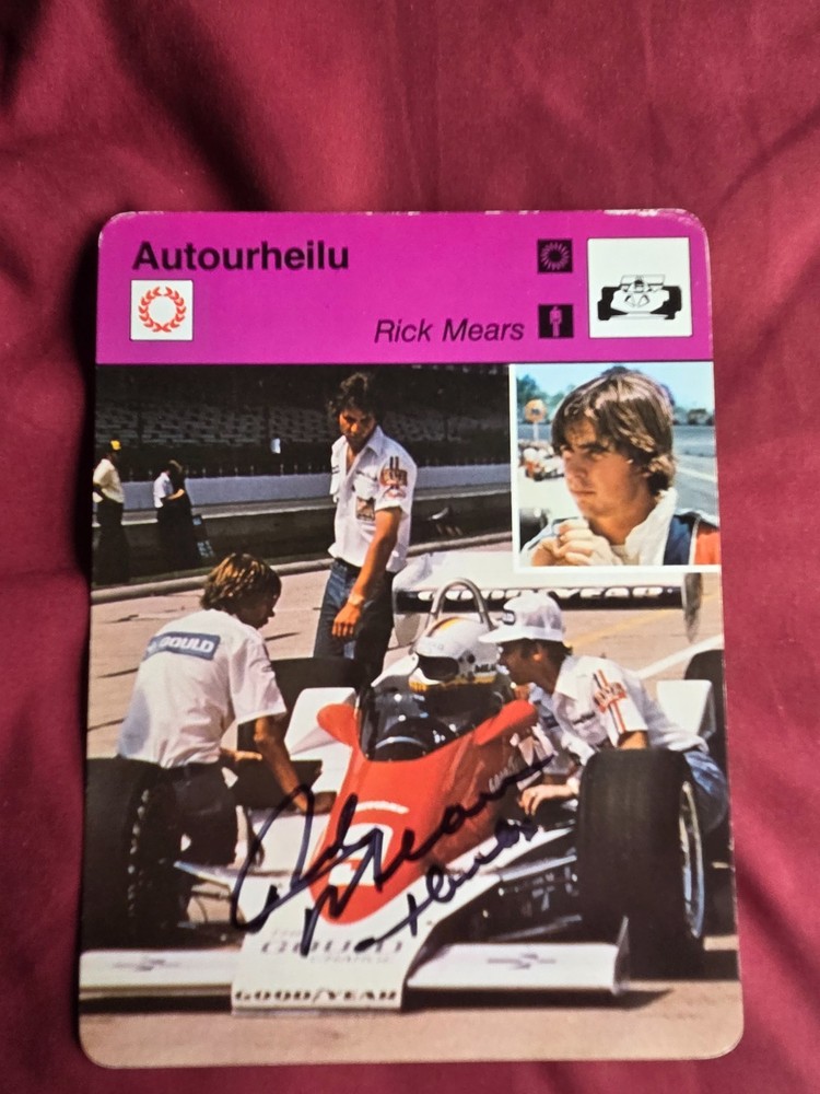 SIGNED 1980 Sportscasters – Rick Mears Finland(87-2068)American Racer