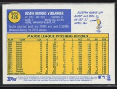 2019 Topps Heritage #426 Justin Verlander Short Print SP