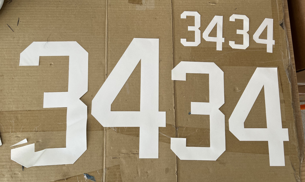 #34 Numbers Only (Front, Back, Side) for your Jersey UNSEWN
