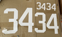#34 Numbers Only (Front, Back, Side) for your Jersey UNSEWN