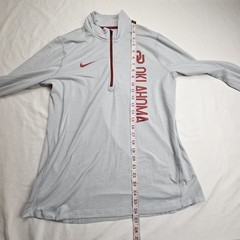 Oklahoma Sooners Shirt Mens Large Gray NCAA Football Nike Dri Fit Quarter Zip