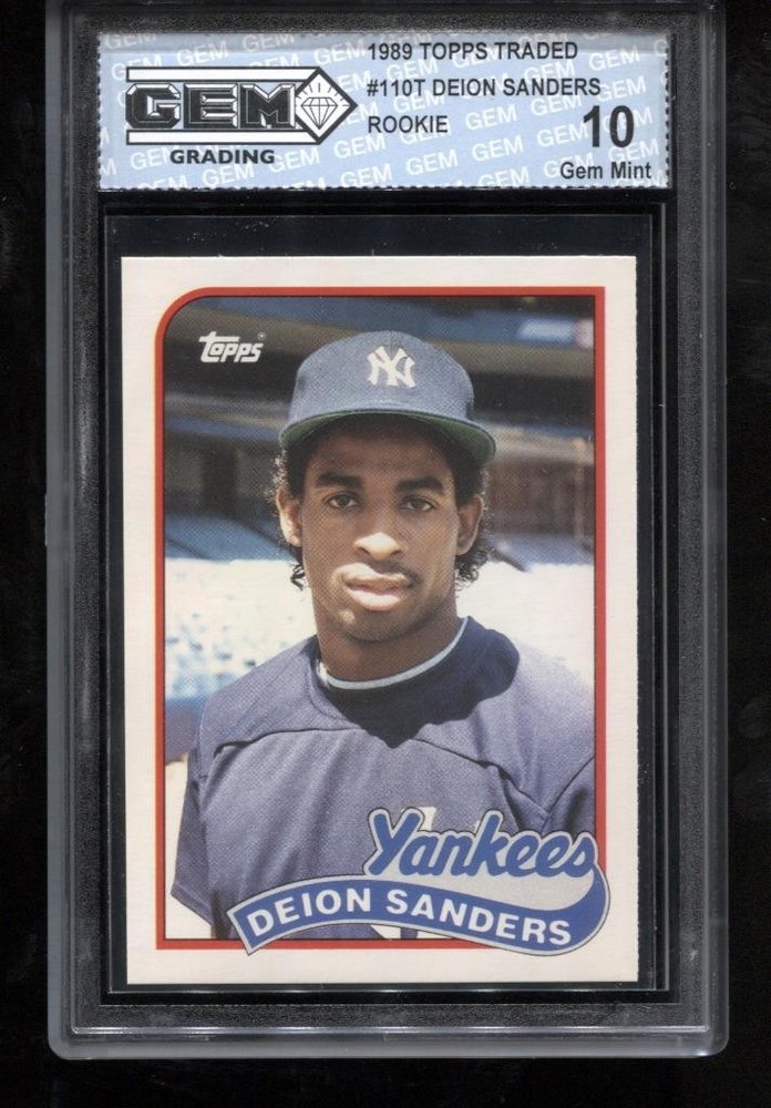 Deion Sanders Rookie 1989 Topps Traded #110T RC MLB New York Yankees GEM MINT 10