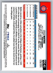 2025 Topps Pro Debut – Cole Mathis #PDC-43 Chrome X-Fractor