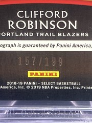 2018-19 Select Cliff Robinson In Flight Signatures /199 BGS 9.5 POP 2 Top Grade