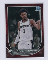 VICTOR WEMBANYAMA 2025 Bowman Chrome Reptilian Red Refractor 5/5 Bookend BCV-143