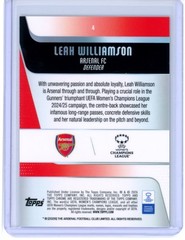 2025-26 TOPPS CHROME UEFA WOMEN&rsquo;S UWCL BLUE WAVE LEAH WILLIAMSON 28/150