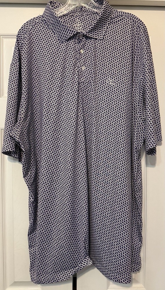 LSU Tigers Rhoback Mens 3XL Polo Shirt University State Print Pattern Purple