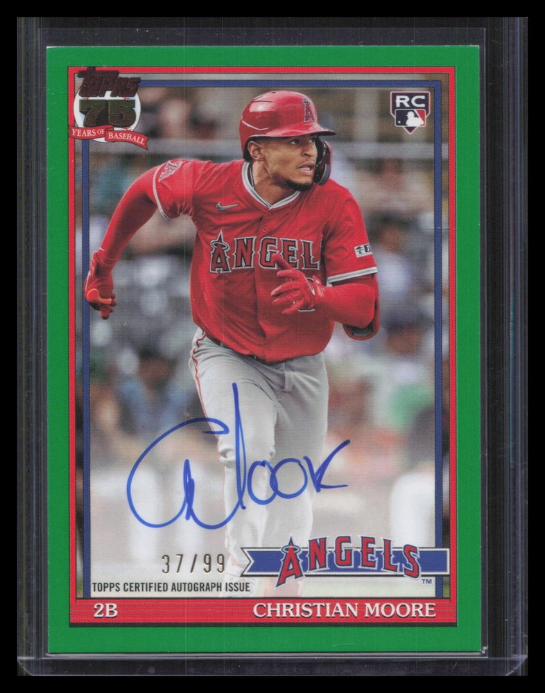 Christian Moore 2026 Topps #91A-CM 1991 Topps Baseball Autographs Green #/99