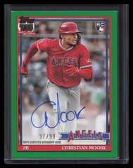Christian Moore 2026 Topps #91A-CM 1991 Topps Baseball Autographs Green #/99