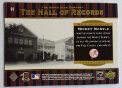 MICKEY MANTLE, WILLIE MAYS, HANK AARON 2001 UPPER DECK HALL OF RECORDS #90