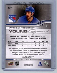 2025-26 Upper Deck #239 Matthew Robertson Outburst Silver