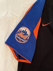 NY Mets Nike Team Genuine Merchandise Black MLB Baseball Jersey, Men’s Size XL.