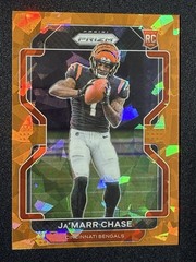 2021 Prizm Jamarr Chase #337 Orange Cracked Ice Cincinnati Bengals Rookie Card