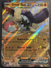2023 Pokemon TCG Scarlet & Violet Great Tusk #123 ex Card!