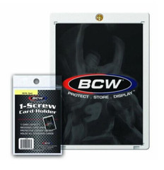 Lot of 5 BCW 20pt 1-Screw Screwdown Standard Trading Card Holders, Recessed