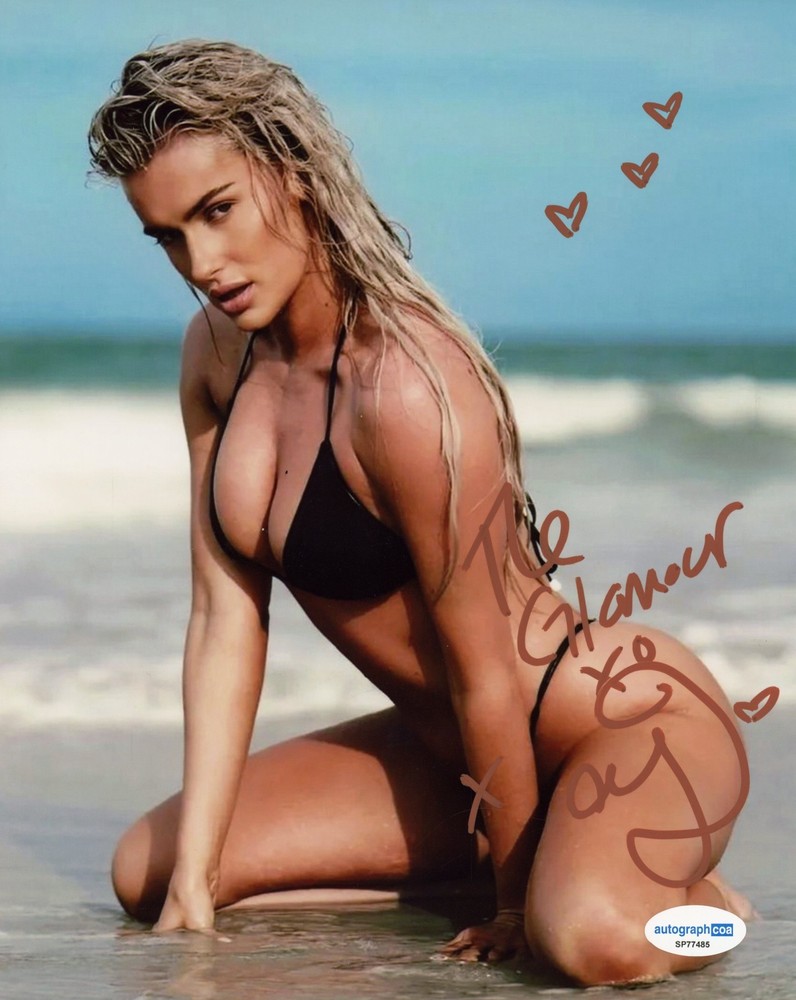 *ON KNEES BIKINI* WWE AEW NXT BLAKE MONROE SIGNED 8×10 ACOA AUTO MARIAH MAY
