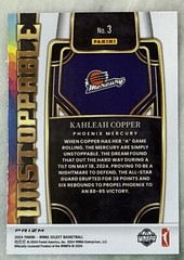 Kahleah Copper 2024 Panini Select WNBA Silver Flash Prizm Unstoppable #3 Mercury