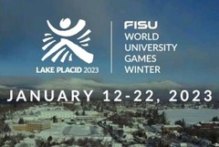 Lake Placid Winter Games 2023 FISU Winter Games Flag USA HOCKEY 1st Medal 51 yrs