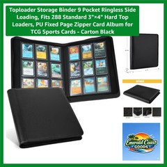 Toploader Storage Binder 9 Pocket Ringless Side Loading, Fits 288 Standard 3&Prime;…