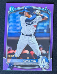 2025 Bowman Draft Aidan West 1st True Purple Refractor /250 #BDC-6 Dodgers