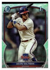 2023 Bowman Draft – Chrome Devin Saltiban #BDC-2 Lunar Glow Refractor RC D4