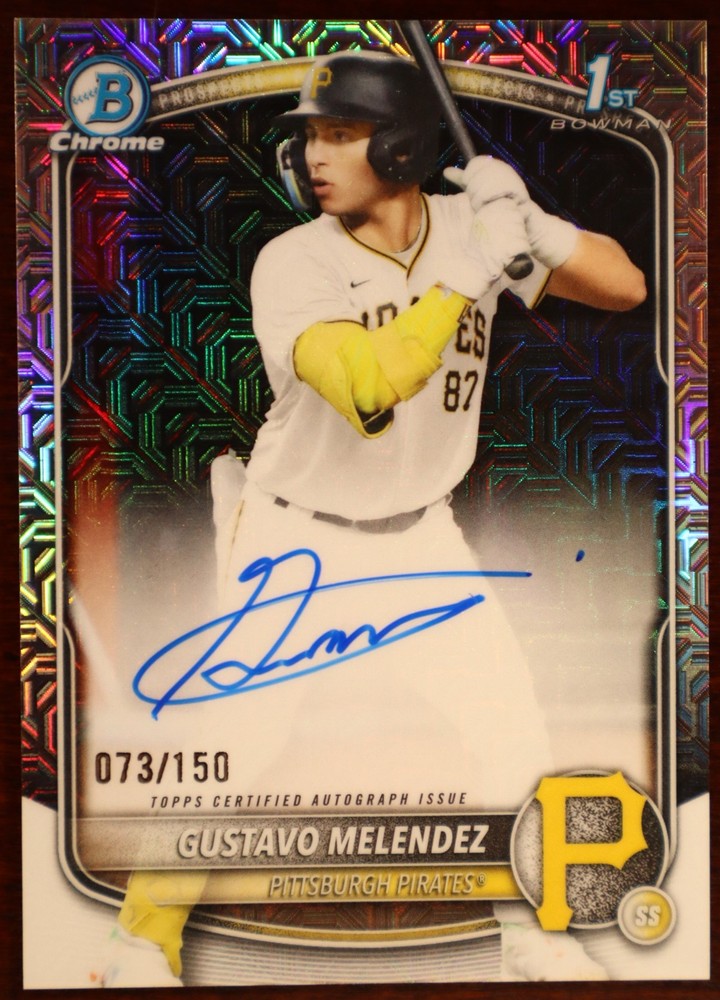 Gustavo Melendez 2025 Bowman Draft #CPA-GM HTA Choice Chrome 1st RC Auto 73/150
