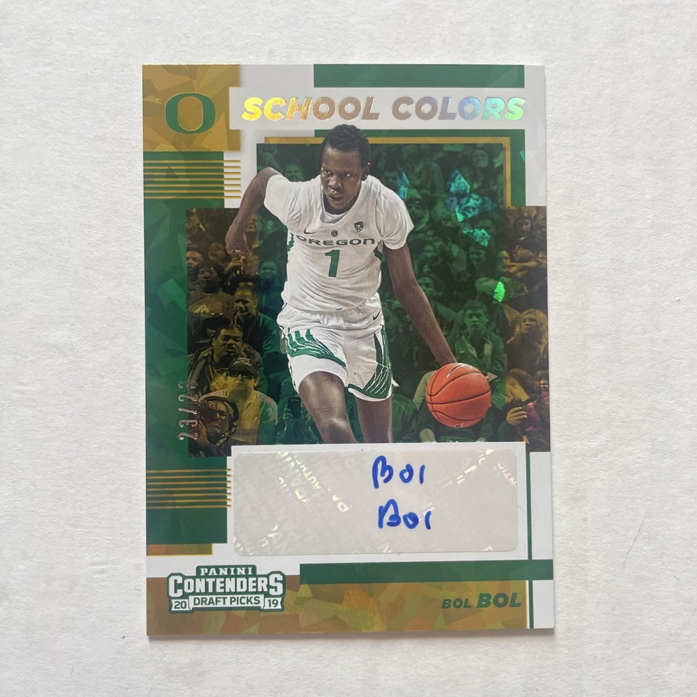 2019 Contenders Draft Picks Bol Bol School Colors Cracked Ice RC Auto 23/23