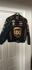 NASCAR Dale Jarret Black and Yellow UPS Racing Jacket #44 kids XL