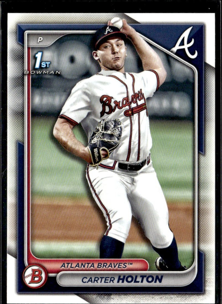 2024 Bowman Draft Paper Carter Holton Atlanta Braves #BD-74 5 Card Lot