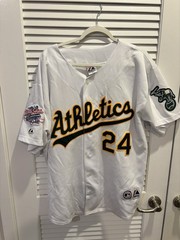 Majestic Rickey Henderson #24 Oakland Athletics 1989 World Series Jersey XL