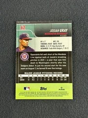 2022 Topps Stadium Club JOSIAH GRAY RC Black and White #62 Washington Nationals