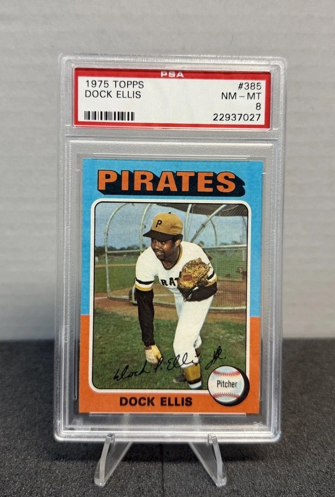 1975 Topps – Dock Ellis #385 PSA 8 NM-MT