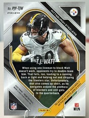 2025 Panini Prizm T.J. Watt Premier Neon Green Pulsar Prizm Patch PY-TJW
