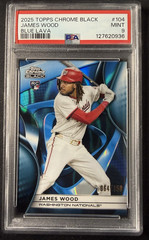 JAMES WOOD 2025 Topps Chrome Black Blue RC /150 PSA 9 Nationals