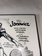 VIC JANOWICZ Signed 8×10 BOB PARKER ART d.1981 RARE! Ohio State / Pirates