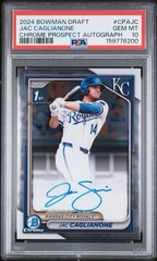 2024 Bowman Draft Jac Caglianone Chrome Auto 1st Prospect #CPA-JC Royals PSA 10