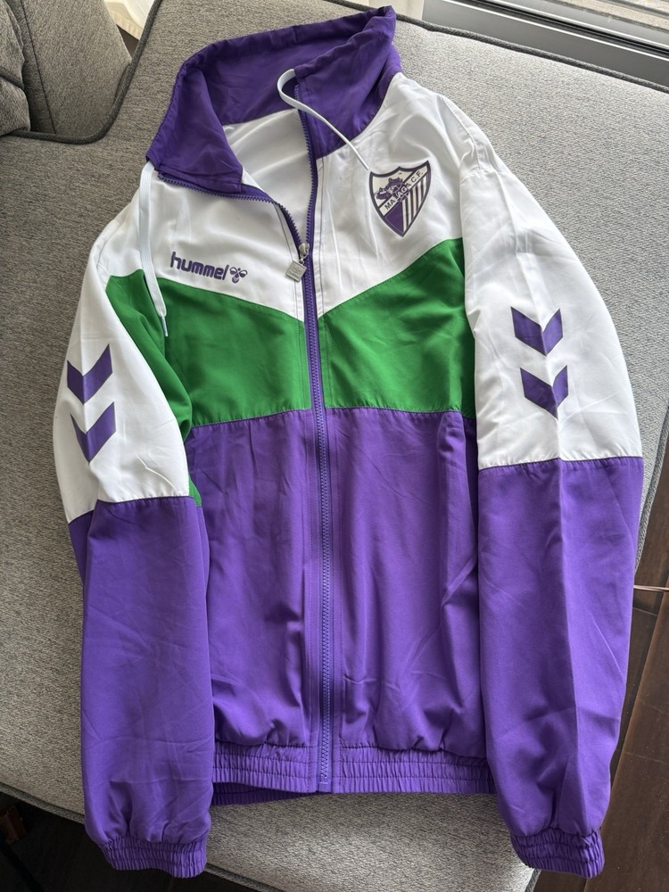 Malaga FC Spain LaLiga Jacket Retro Hummel Men’s Medium/Large Soccer Futbol