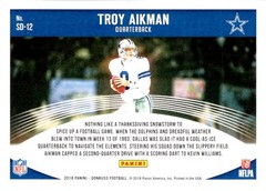 2018 Donruss #SD-12 Troy Aikman Snow Days