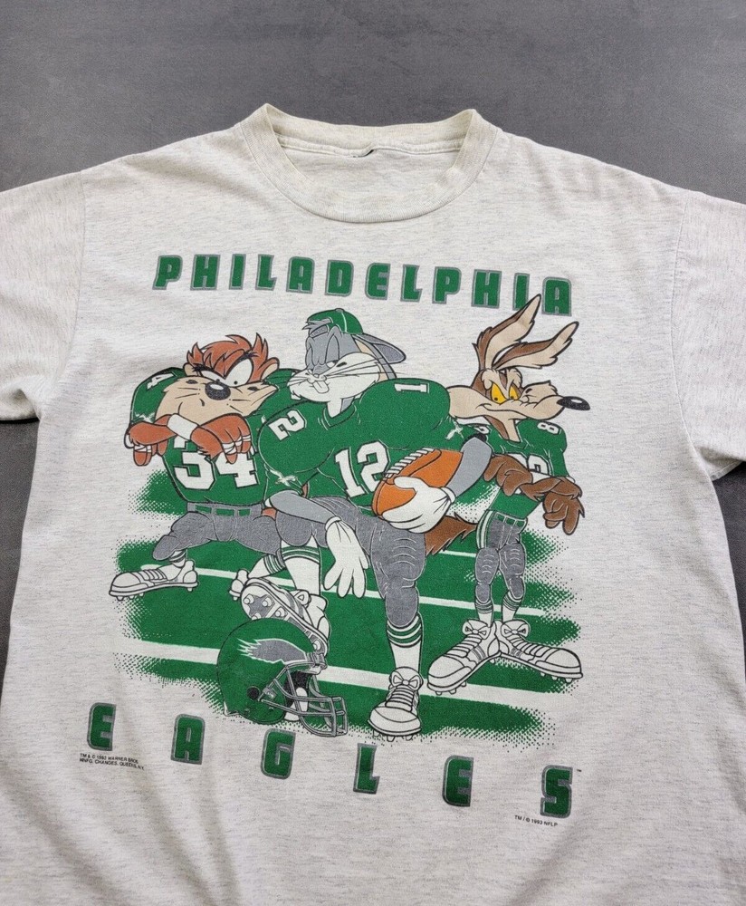 90s Vtg NFL Philadelphia Eagles Looney Tunes Shirt Ash T shirt basic HN2473
