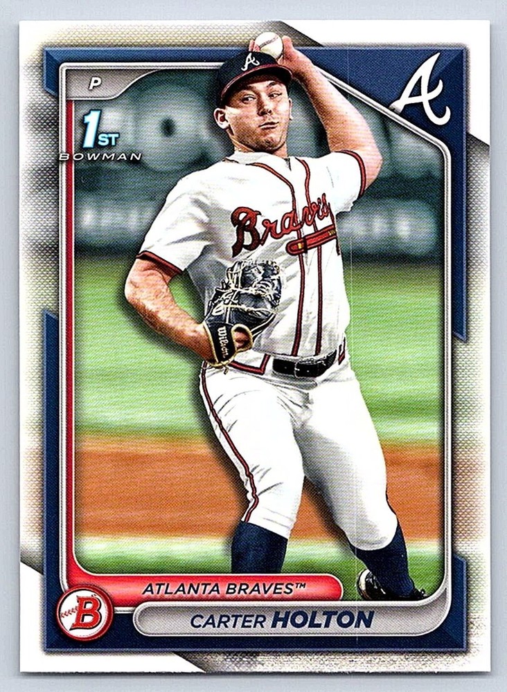 CARTER HOLTON BRAVES RC 1st card 2024 BOWMAN DRAFT #BD-74