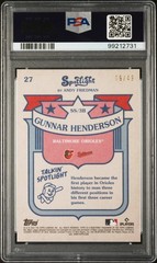 2024 TOPPS SPOTLIGHT GRAYSCALE FILTER #27 GUNNAR HENDERSON 9/49 PSA 9