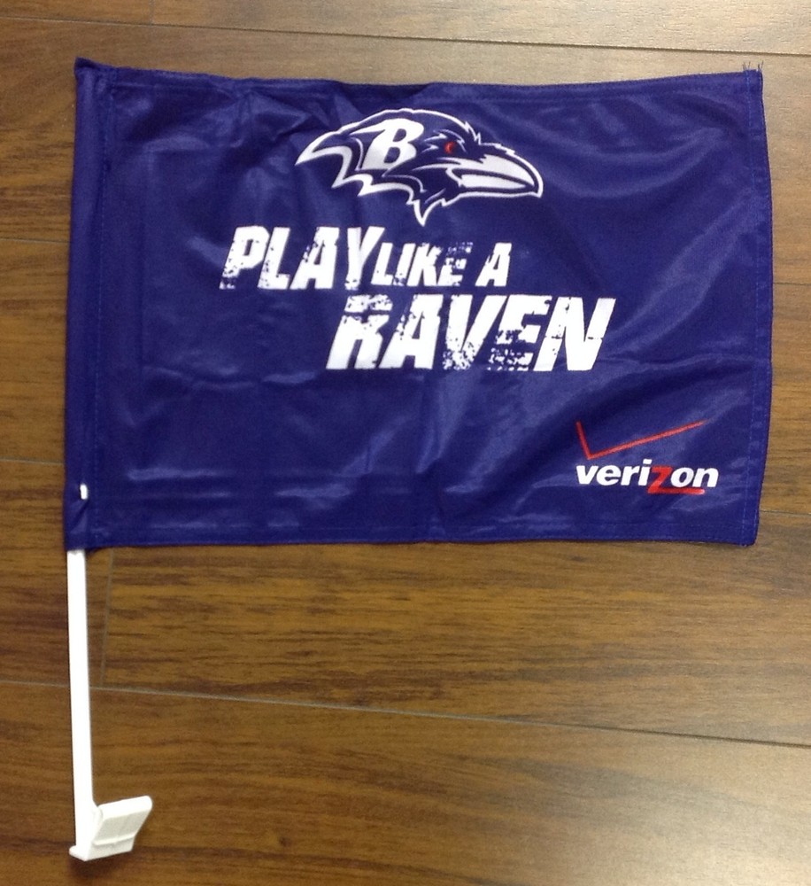 Baltimore Ravens VS Falcons Verizon Promotional Play like A Raven NFL Car Flag