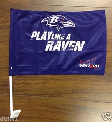 Baltimore Ravens VS Falcons Verizon Promotional Play like A Raven NFL Car Flag