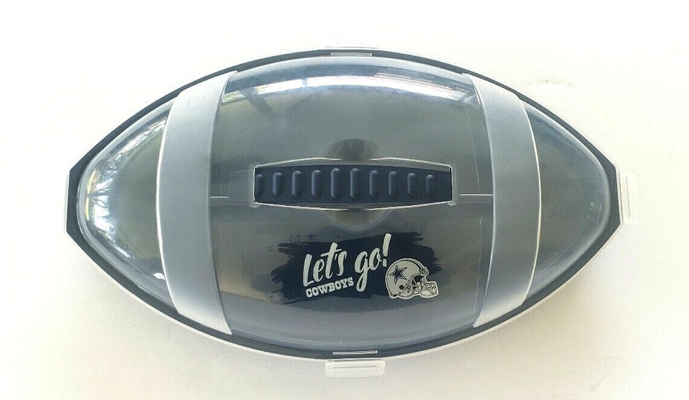 Dallas Cowboys NFL Game Day 4 Section Football Dish Platter with Clear Lid Blue