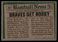 Craig Robinson 1974 Topps #23T Traded