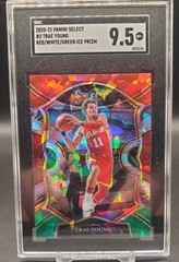 2020-21 Select Concourse SGC 9.5 Red White Green Cracked Ice Prizm Trae Young