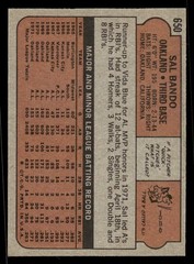 1972 Topps Baseball #650 Sal Bando NM/MT *e1