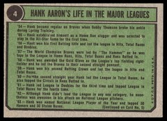 1974 Topps Hank Aaron 1962-65 Milwaukee Braves #4