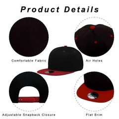 Plain Flat Brim Snapback Baseball Caps Adjustable Blank Baseball Caps Wholesa…